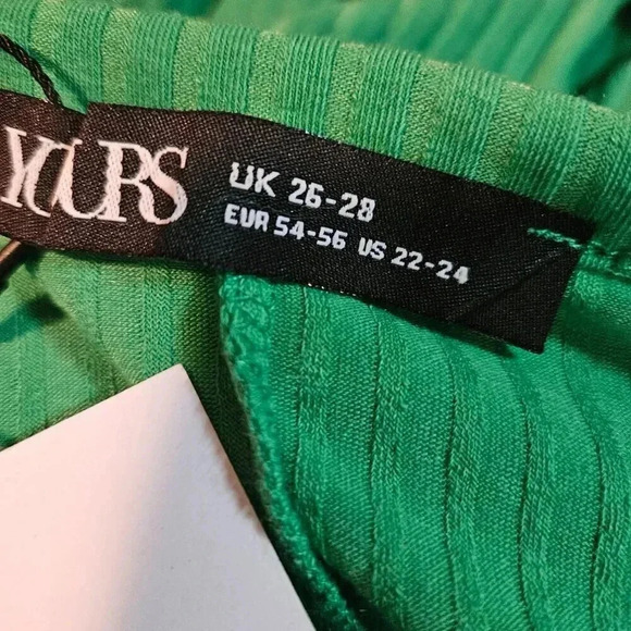 Yours | Plus Size Green Ribbed T-Shirt Dress Stretch Fabric - New with Tag! - Picture 11 of 15